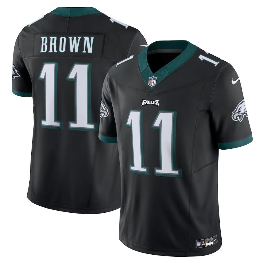 Men Philadelphia Eagles #11 A.J. Brown Nike Black Vapor F.U.S.E. Limited NFL Jersey